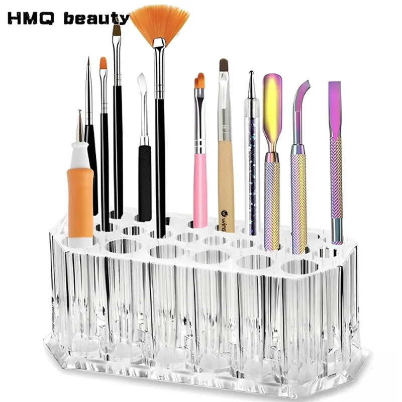 26-Loch-Acryl-Make-up-Pinselhalter für den Schreibtisch, Lippenstift-Organizer, Eyeliner, Kosmetik, Stift-Aufbewahrungsregal, transparent, zeigt Regal