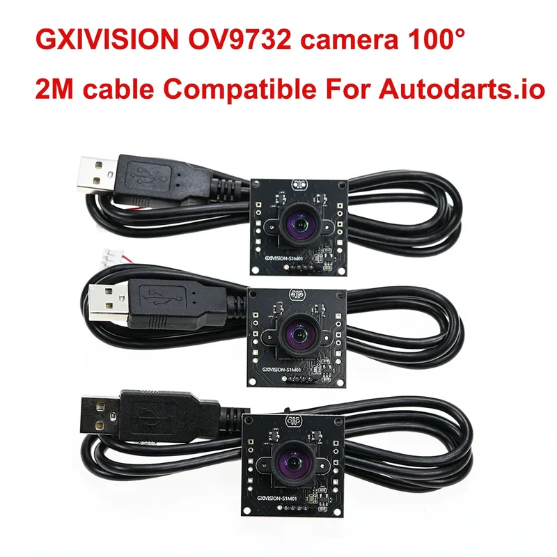 GXIVISION OV9732 USB-Kameramodul, 2 m Kabel, 100 Grad, 30 FPS, keine Verzerrung, kompatibel für Autodarts.io DIY-Webcam
