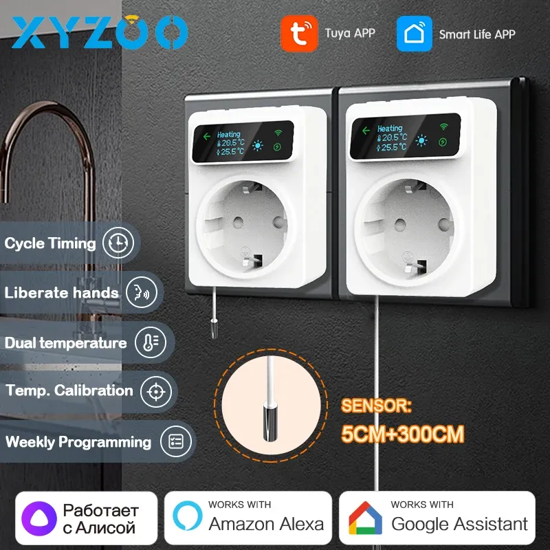 WiFi Tuya Smart Steckdose Thermostat 220V Temperatur Controller Boden Heizung Kühlung Thermostat Unterstützung Stimme Alexa Google Hause