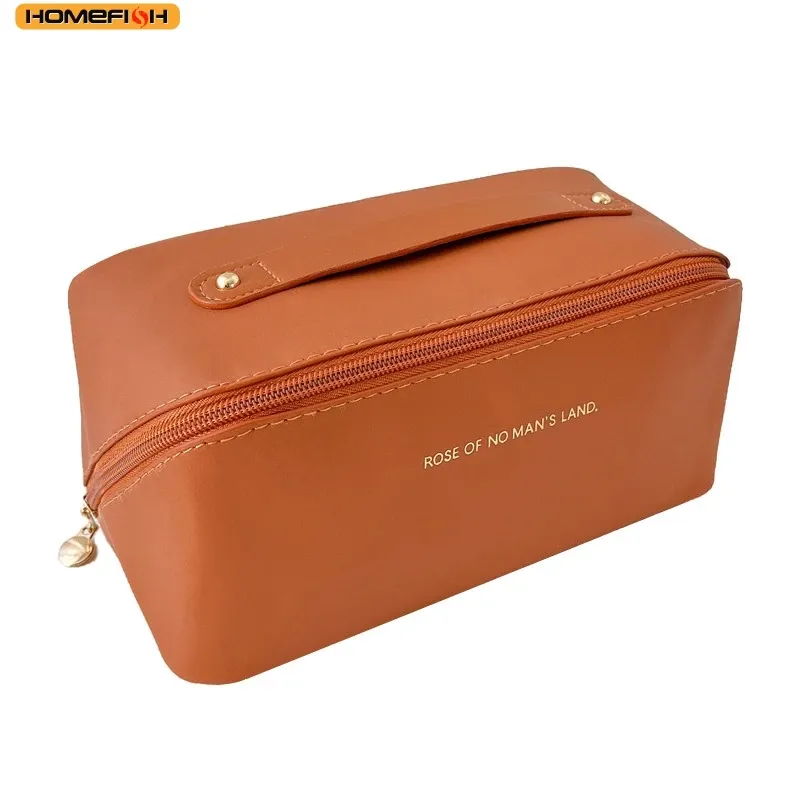 HOMEFISH Luxus-Kosmetikorganizer für Frauen, Toilettentasche, Kosmetik-Aufbewahrungsbeutel, Reise-Make-up-Etui mit Reißverschluss, Damen-Box