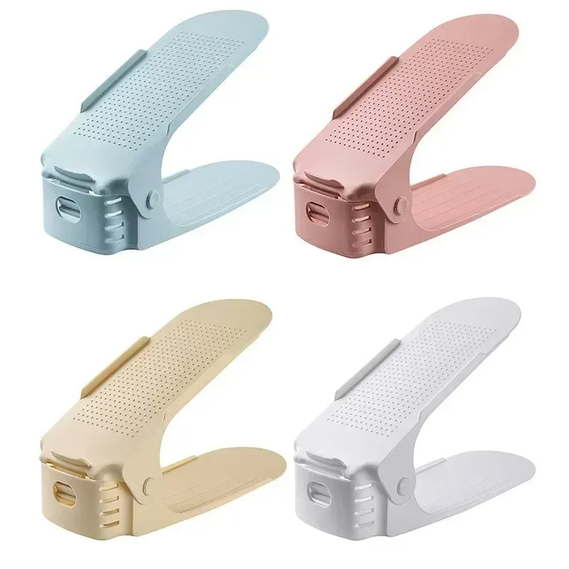 10Pcs Schuh Stapler Einstellbare Schuh Slots Organizer Schuhe Slots Platz Saver Doppel Deck Rack Halter Für Schrank Organisation Heißer