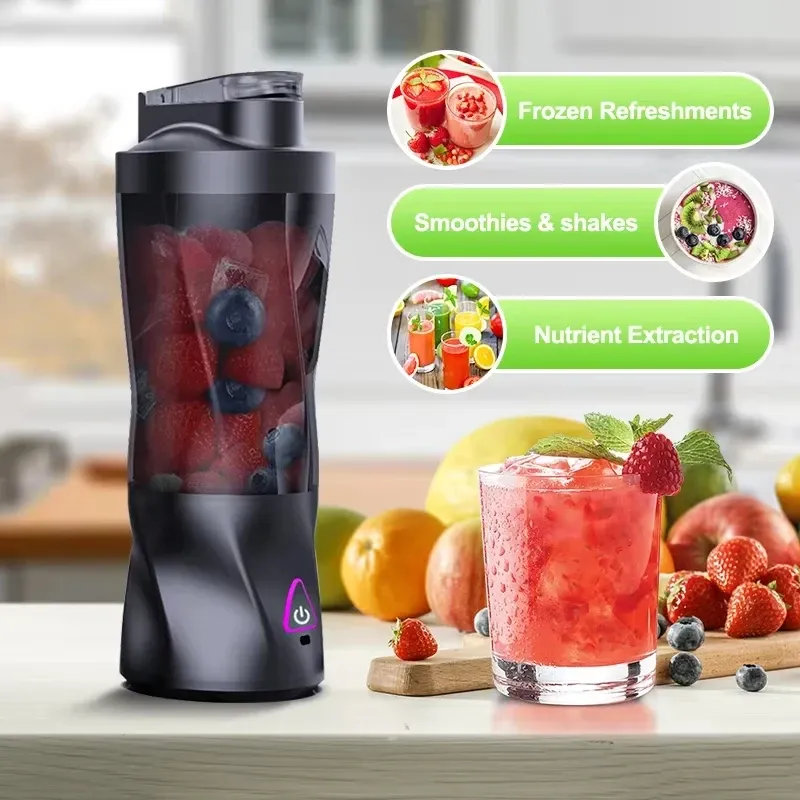 Elektrischer tragbarer Entsafter, frischer Obstmixer, 700 ml, multifunktional, wiederaufladbar über USB, Shakes, Smoothie-Mixer, Outdoor-Rührbecher