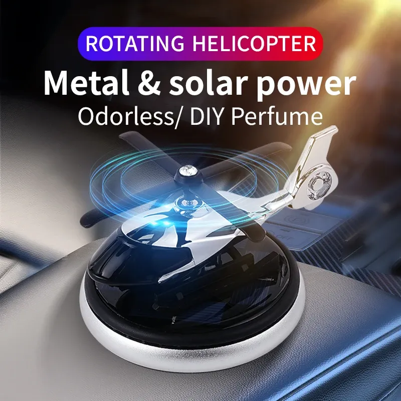 DIY Parfüm geruchlose Auto Ornamente solar betriebene rotierende Hubschrauber Lufter frischer Dekoration Zubehör Duft Diffusor Männer