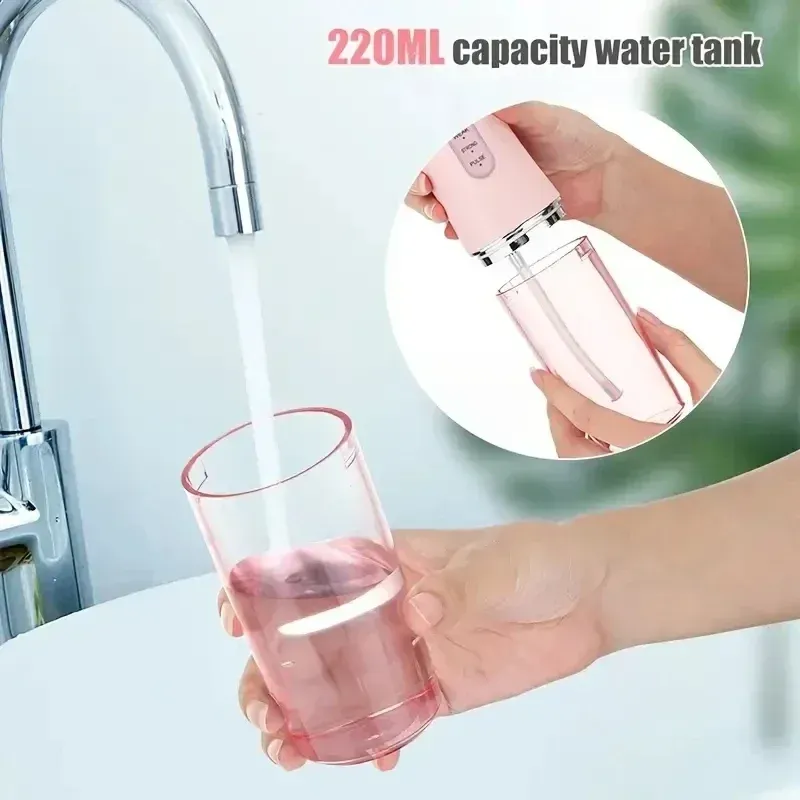 Intelligenter Elektrischer Mundduschen-Irrigator Tragbarer 4-Düsen 3-Modus Wiederaufladbarer Zahnreiniger für Mundgesundheitspflege