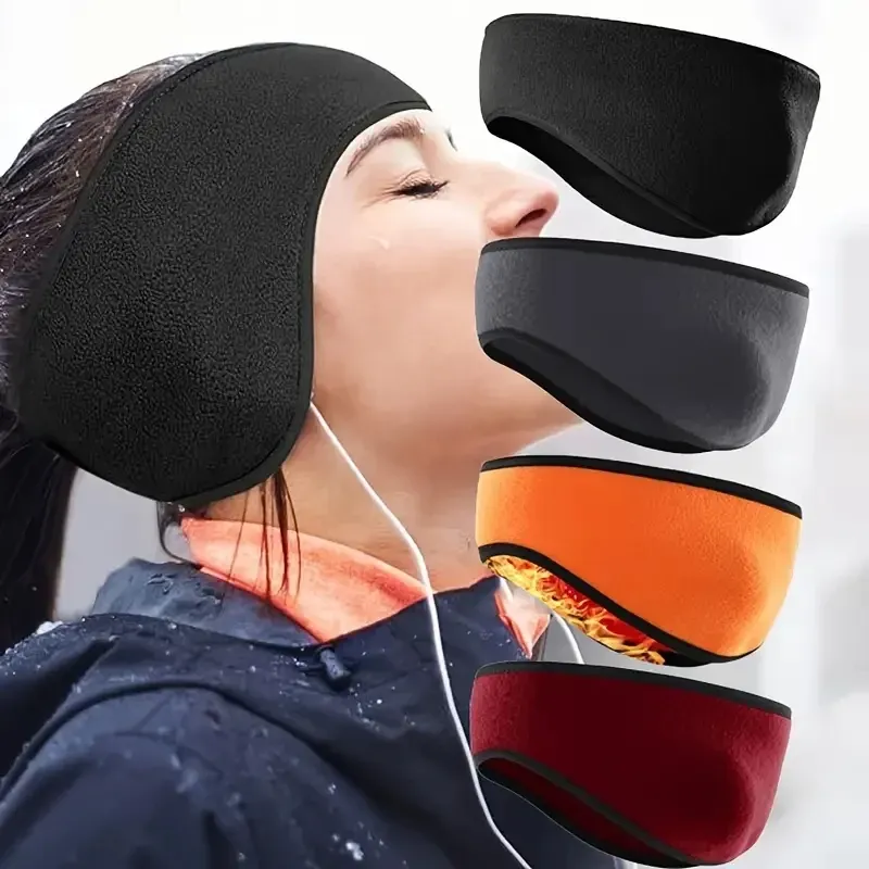 Warme Fleece-Ohrenschützer, Stirnband, weich, winddicht, Ohrenwärmer, Unisex, Outdoor-Sport-Stirnbänder, ideal zum Skifahren, Laufen, Radfahren