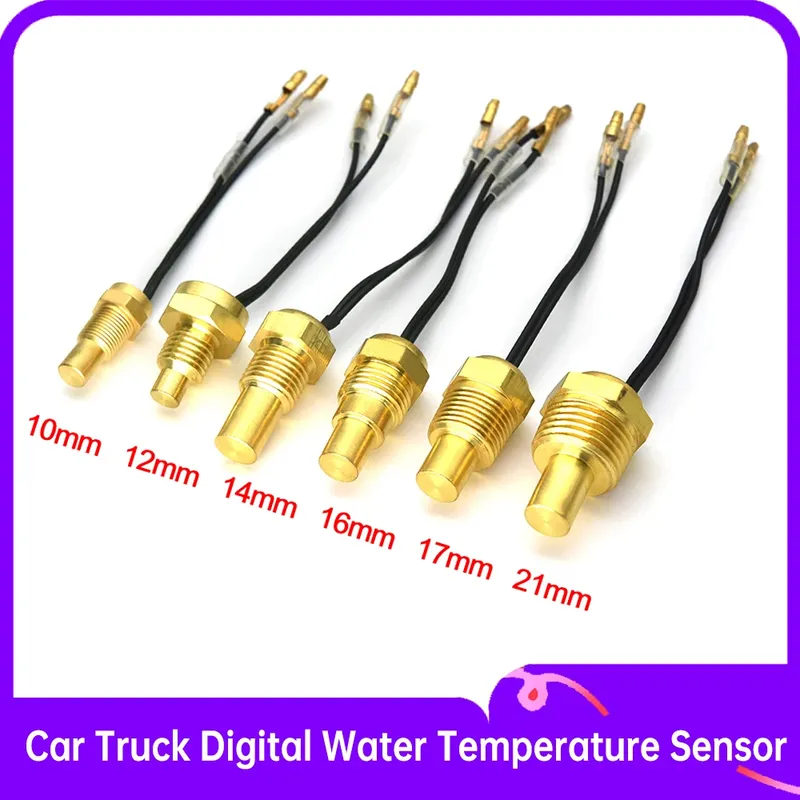 1PC 12V/24V Auto Lkw Digitale Wasser Temperatur Sensor 50K Kopf Stecker 10MM 14MM 16MM 17MM 21MM 1/8NPT 3/8NPT Wasser Temp Sensor