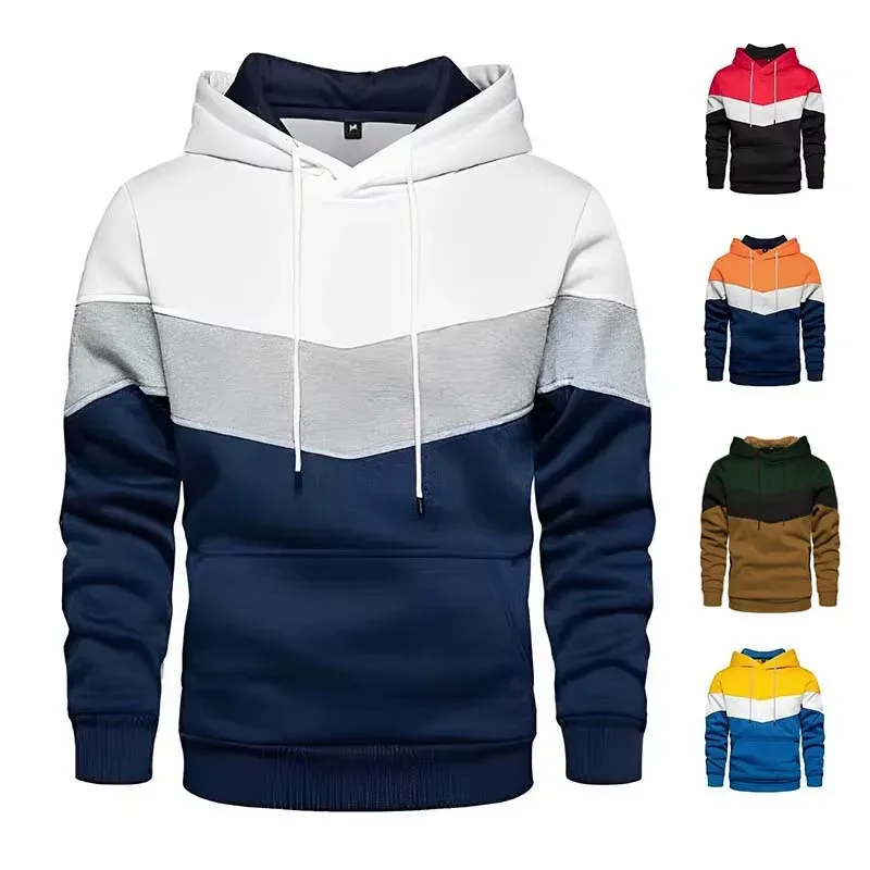 2023 neue männer Patchwork Hoodie Outdoor Casual Sportswear Street Fashion männer Fleece Thermische Mit Kapuze Sweatshirt Herbst Winter Mantel