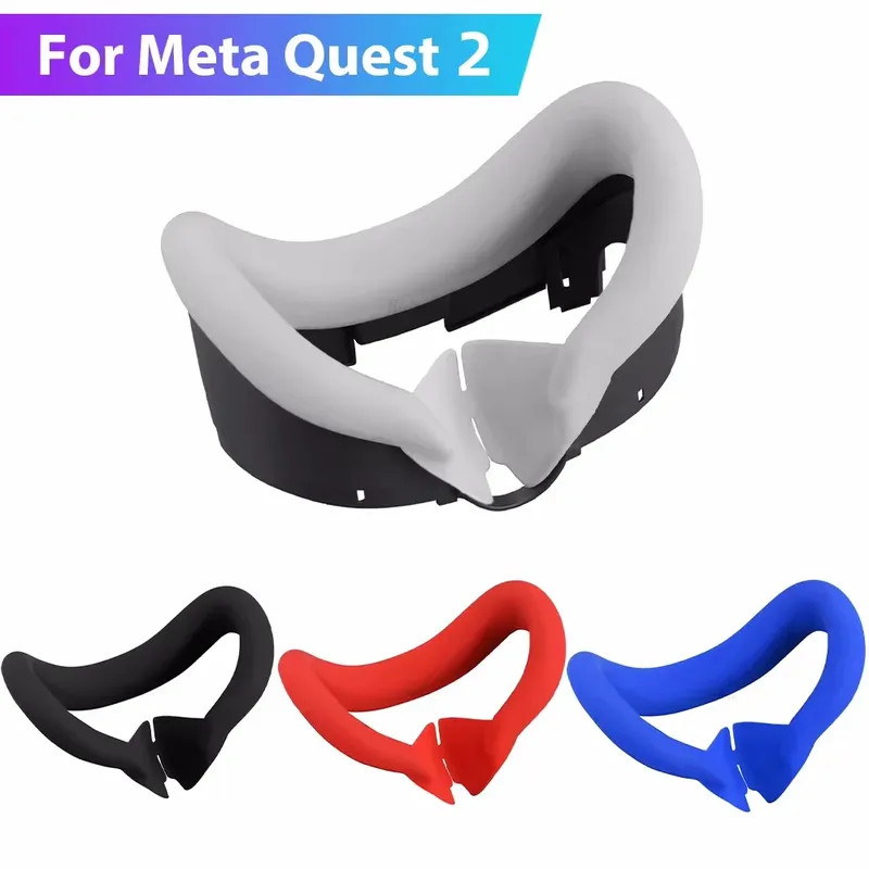 Silikon-VR-Gesichtsmaske für Meta Quest 2, Gesichtsschnittstelle, schweißfeste Maske, Gesichtskissen, lichtdichte Maske, Gesichtsabdeckung, VR-Zubehör