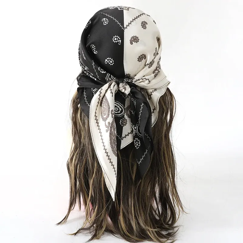 70x70cm Frauen Silk Schal Kleine Satin Square Print Wrap Foulard Femme Taschentuch Bandana Hals Haar Dünne Krawatte schals Schals