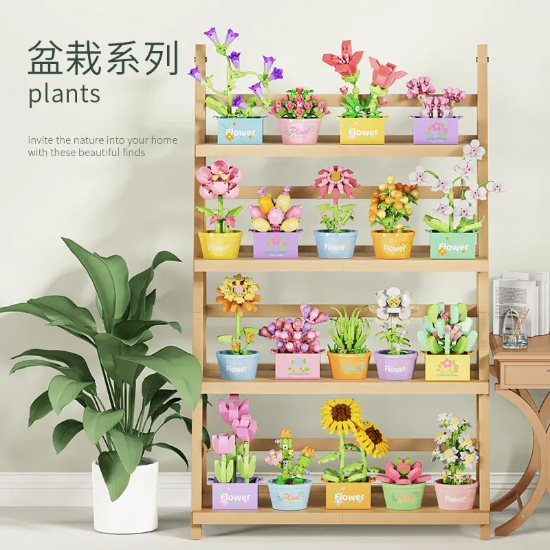 Bouquet Blume Mini Diy Baustein Spielzeug für Kinder Ziegel Blöcke für Erwachsene Konstruktor Micro Ziegel Bau Set Geschenk