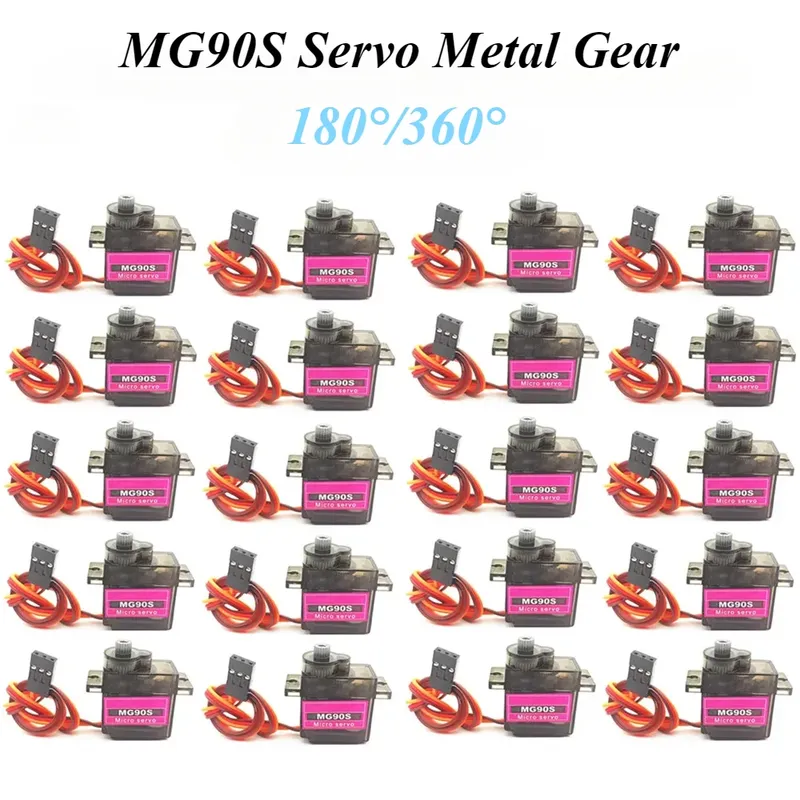 2/4/10/20/50Pcs MG90S Servo Alle Metall Getriebe 9g 180 360 SG90 Verbesserte Version für Hubschrauber Flugzeug Boot Auto MG90 Trex 450 RC Roboter