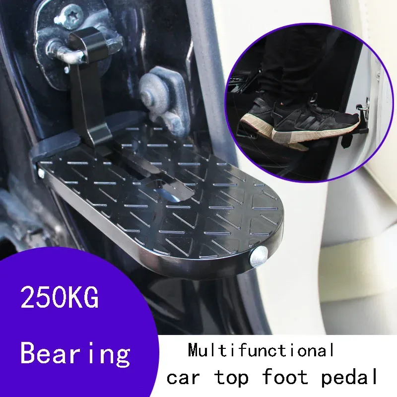 Multifunktions Faltbare Auto Dach Rack Schritt Auto Tür Schritt Universal Latch Haken Hilfs Fuß Pedal Aluminium Legierung Sicherheit Hammer