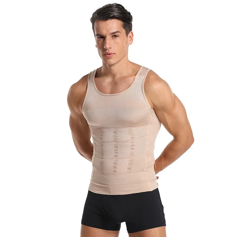 Männer Shapewear Abnehmen Körper Korsett Weste Hemd Kompression Bauch Bauch Bauch Kontrolle Schlanke Taille Cincher Unterwäsche Sport Weste