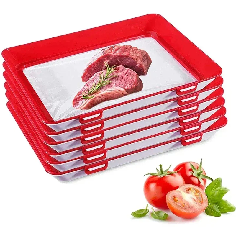 Lebensmittelkonserviertablett, Meeresfrüchte, Rindfleisch, Schinken frisch, hält frisch, Abstandshalter, wiederverwendbarer Behälter, Kühlschrank-Organizer, Küchenwerkzeug