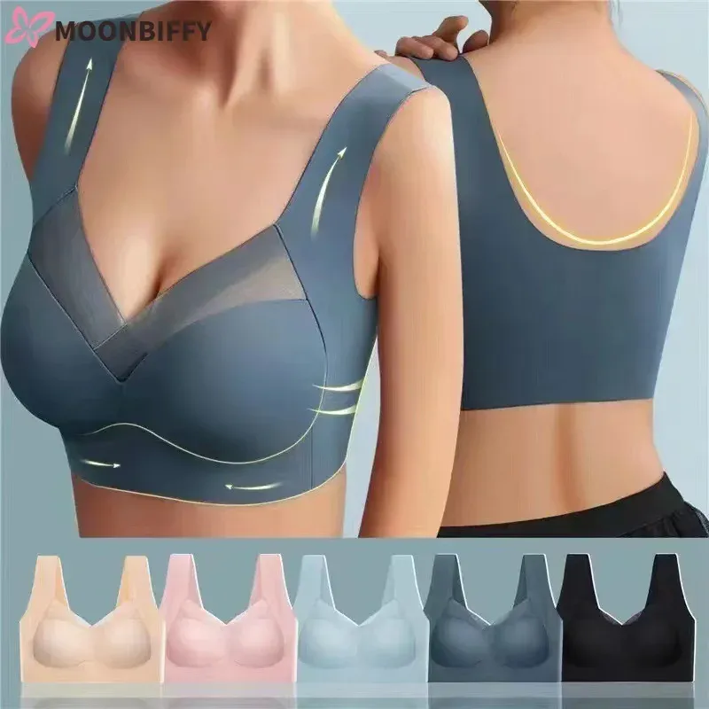 Sexy Nahtlose Große Größe Bh Push-Up Sport Büstenhalter Frau Spitze Unterwäsche Drahtlose Yoga Top frauen Keine Stahl Ring bhs