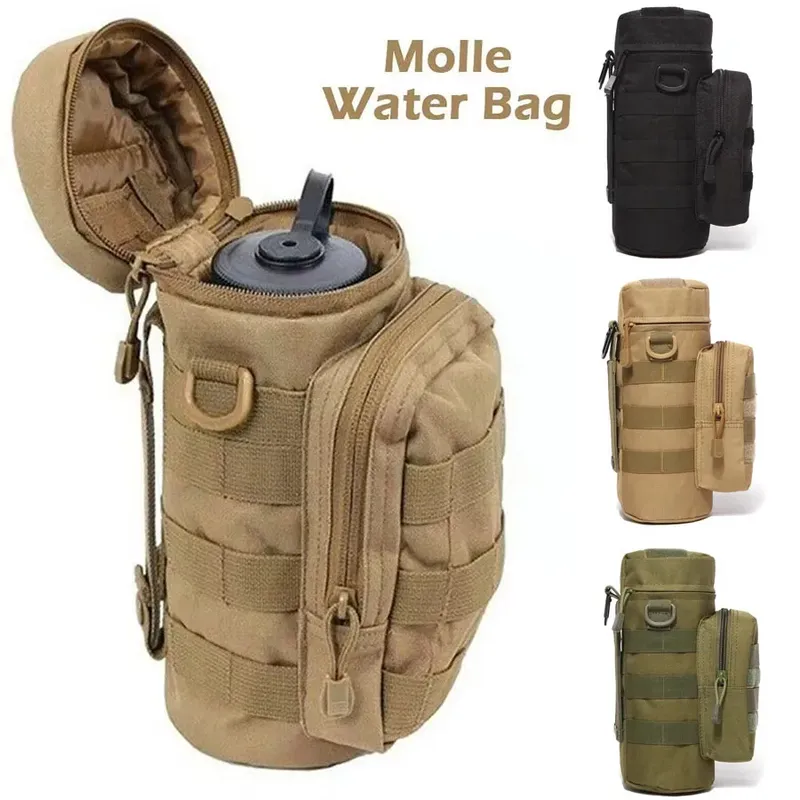 Taktische Molle Wasserflasche Tasche Beutel Halter Outdoor Reisen Camping Wandern Radfahren Angeln Jagd Wasserflasche Wasserkocher Träger