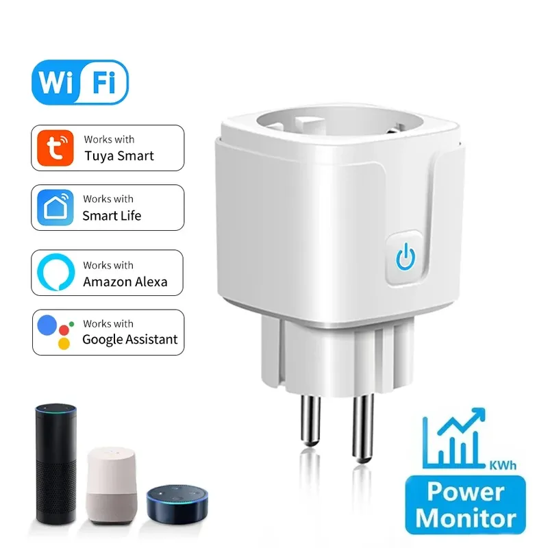 Tuya Smart Steckdose EU WiFi Smart Plug 16A AC100-240V mit Power Überwachung Steckdose Alexa Google Home Voice Control Smart Leben APP