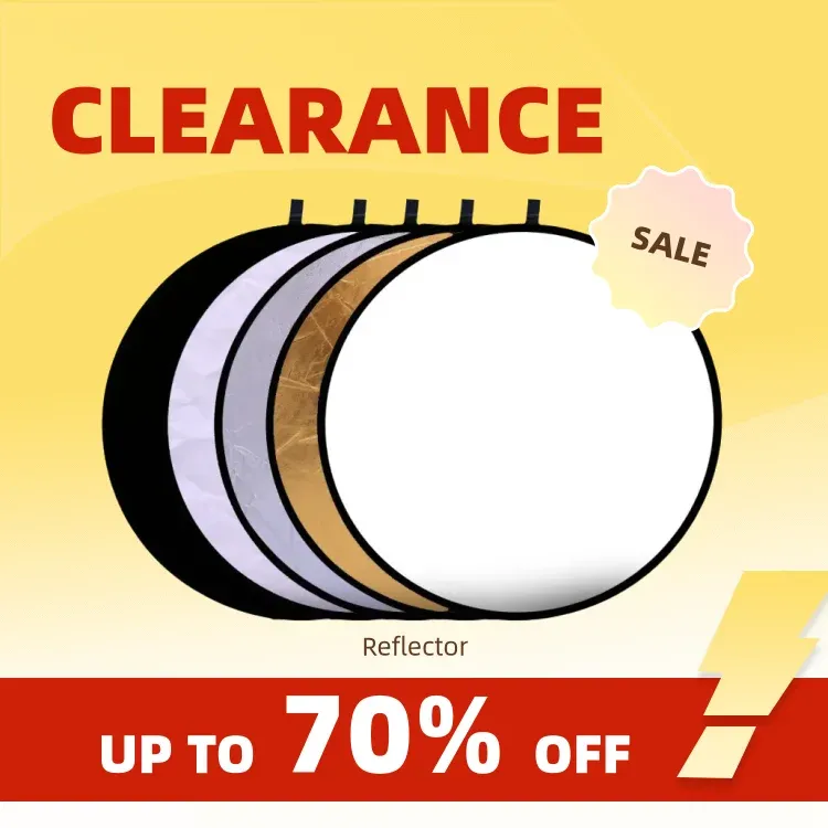 Clearance_RF01 24-Zoll-Reflektor 5-in-1 30CM 60CM 80CM 110CM Silber Weiß Gold Tragbarer Zusammenklappbarer Weicher Runder Fotografie-Reflektor für S
