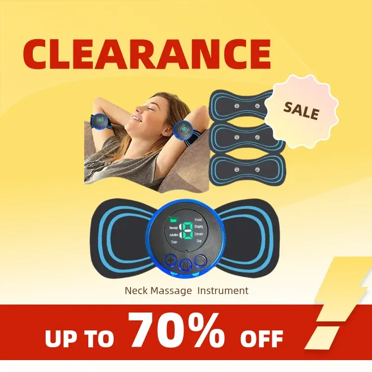 Clearance_Elektrisches Nackenmassagegerät mit verstellbarem Hals-Mini-Massagegerät, 4-teiliges Ersatzpflaster, geeignet für Ganzkörpermassag