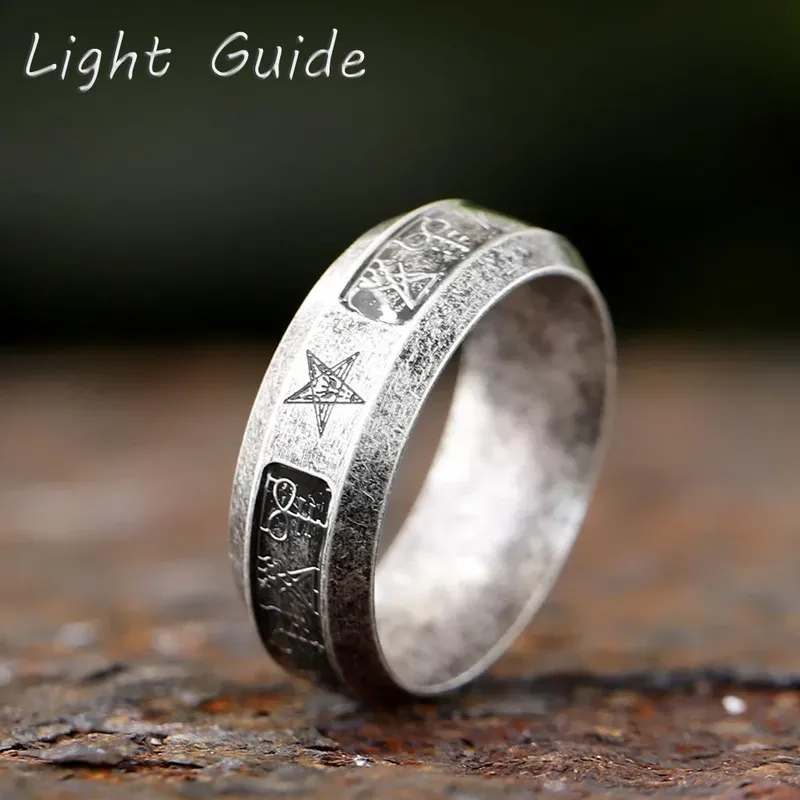 2024 neuer Vintage-Ring Luzifer Satan Siegelring für Männer mit Anubis Edelstahl Mode Punk Schmuck Geschenk