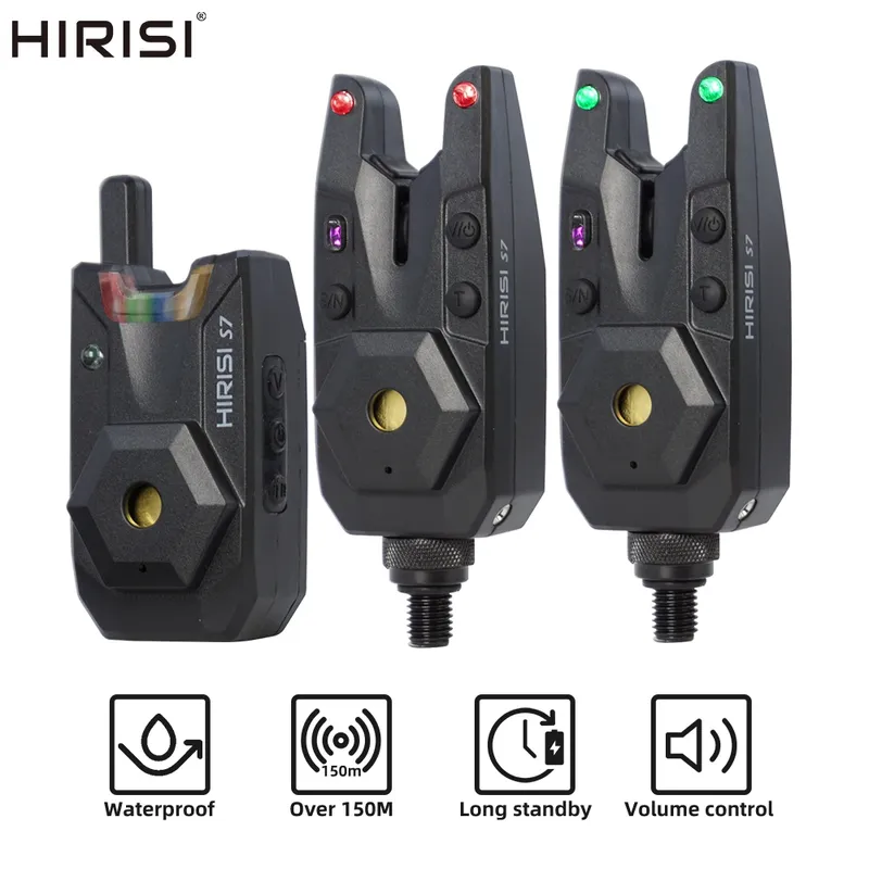 Hirisi Karpfenangel-Alarmset Wasserdichter Bissanzeiger Karpfenangel-Zubehör 1+2 Set S7 Angelzubehör