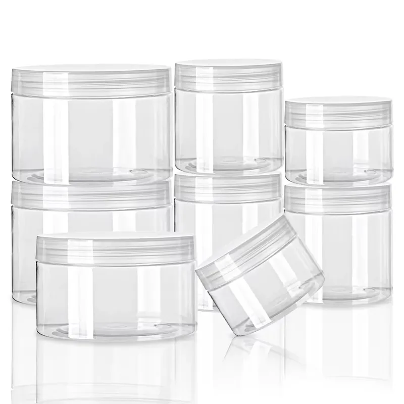 5 Stücke 30/50/60/80/100/120/150 ml Leere Kunststoff PET Klare Kosmetikdosen Make-Up Klare Vorratsdosen Gesichtscreme Probentopf Behälter