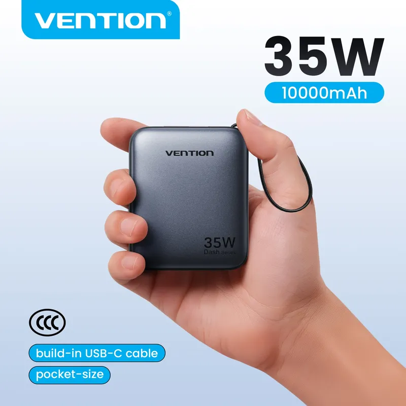 Vention CCC 10000mAh 35W Powerbank – Schnelles Laden, tragbare Mini-3C-Powerbank für iPhone 17, Xiaomi, externer Ersatzakku-Ladegerät
