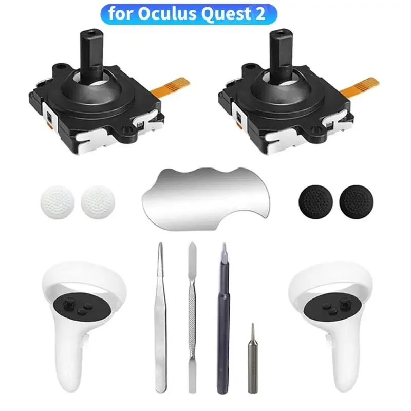 VR-Joystick-Ersatzset für Oculus Quest 2-Controller, Thumbstick-Griffe für Meta Quest 2-Griff-Reparatursatz, Zubehör