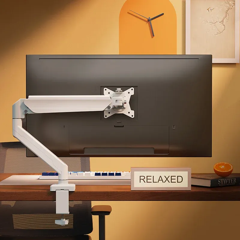 Einzelne Monitorhalterung für 14-Zoll-32-Zoll-Bildschirme, höhenverstellbarer Monitorarm mit C-Klemme, Home-Office-Monitorständer