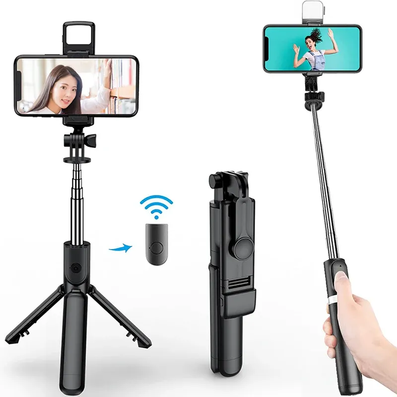 Neuer Bluetooth Selfie Stick Handyhalter, einziehbares, tragbares, multifunktionales Mini-Stativ mit kabellosem Fernauslöser