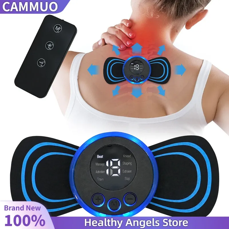 Nackenmassagegerät, Mini-elektrische Nackenmassage, EMS-Halswirbel-Massagepflaster, 8 Modi, Linderung von Muskelermüdung, Entspannung, Werkzeuge