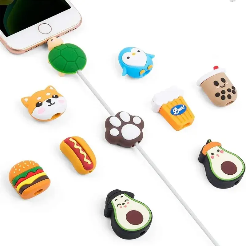 1Pc Nützliche Ladegerät Stecker Schutz Für iPhone USB Kabel Protector Kabel Kabel Fall Wickler Abdeckung Daten Linie Biss