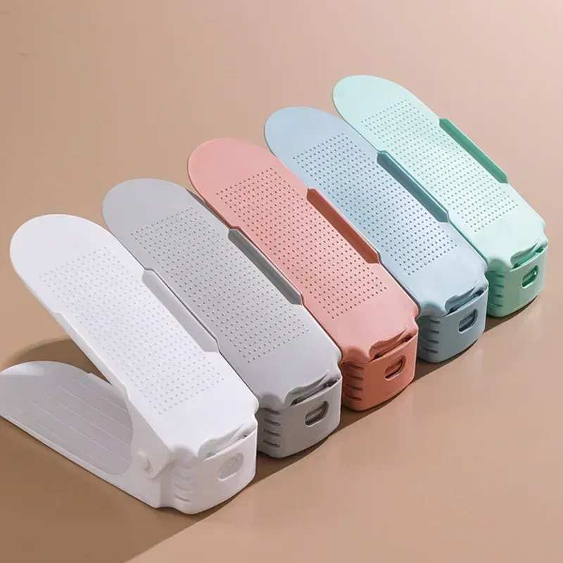 10Pcs Schuh Stapler Einstellbare Schuh Slots Organizer Schuhe Slots Platz Saver Doppel Deck Rack Halter Für Schrank Organisation Heißer