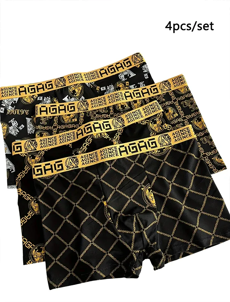 4 teile/satz männer Unterwäsche Modische Boxer Antibakterielle Bequeme Männer Boxershorts Jungen Dünne Flache Ecke Höschen Aisan Größe