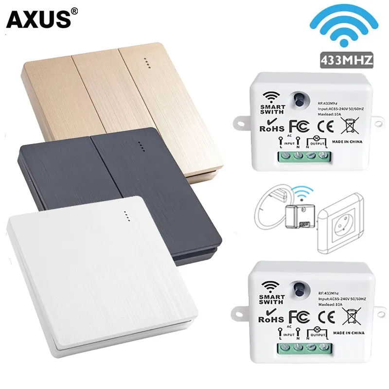 86 Wireless Smart RF 433 Mhz 100-220 V Wand Panel mit Fernbedienung Mini Relais Empfänger Hause Led licht Lampe Schalter