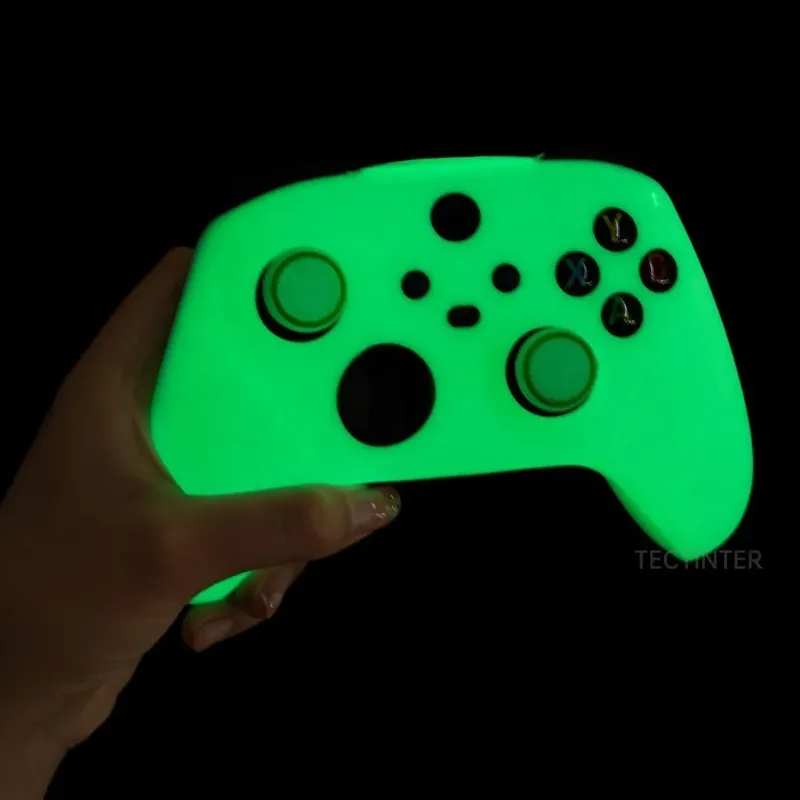 Schutzhülle für Xbox Series X/S Gamepad, Silikon, leuchtend grün leuchtende Abdeckung, Schale für Xbox Series S Joystick-Zubehör
