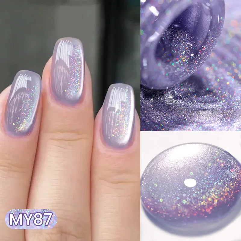 BORN PRETTY 10 ml Regenbogen Lila Wasser Licht Katze Magnetische Gel Nagellack Glänzende Super Splitter-licht Holographics Soak Off UV Gel
