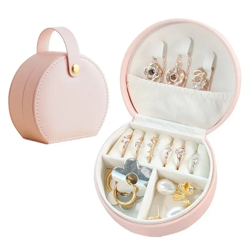, Halsketten, Ringe, personalisiertes Geschenk für Brautjungfern, halbrunde tragbare Schmuckschatulle, Schmuckaufbewahrungsbox, zur Aufbewahrung von Ohrringen