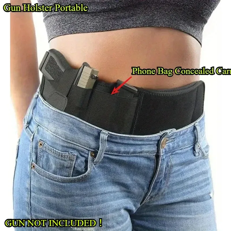 Taktisches Outdoor-Jagd-Fitness-Pistolenholster für Taillenbandgürtel – verdeckte Handytasche zum Tragen, tragbar, versteckte Bauchverteidigung