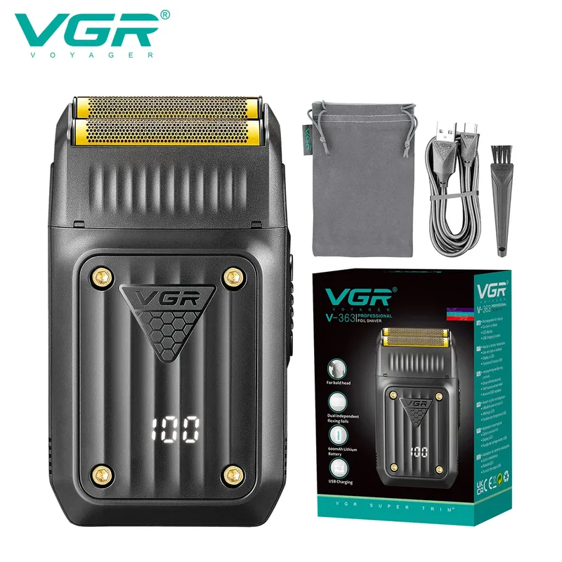 VGR 363 Rasierer, Elektrorasierer, professioneller Haarschneider, wiederaufladbar, Rasierfriseur, Bartschneider, Folien-Haarrasierer für Männer