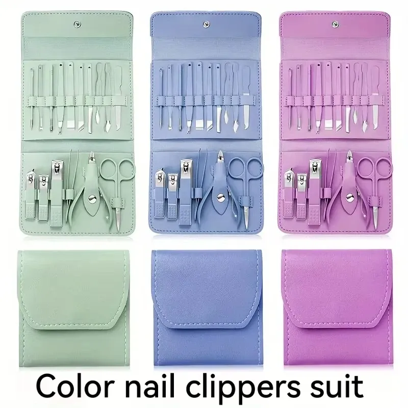 ‌ 16-teiliges Professionelles Nagelpflegeset, Edelstahl Finger- und Fußnagelwerkzeuge, Unisex Nagelpflege-Kit