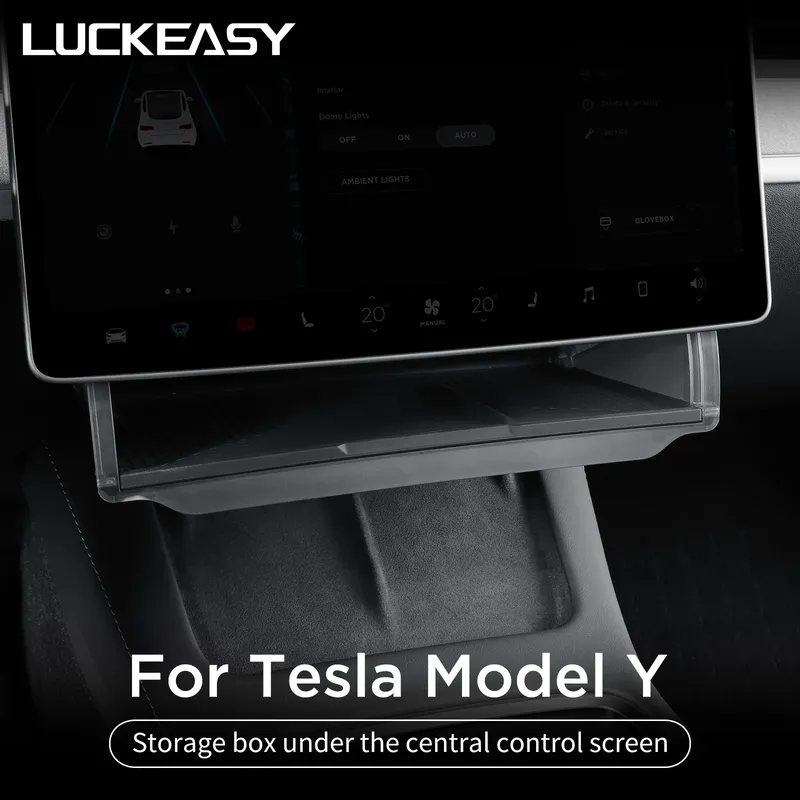 Für Tesla Model Y 2024 Auto-Aufbewahrungsbox, versteckter Aufbewahrungs-Organizer, Fach unter dem zentralen Steuerbildschirm, Modell 3 2021–2022