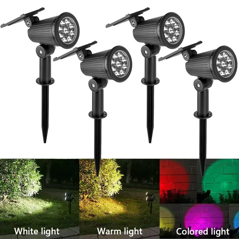 Solar-LED-Strahler für die Garten- und Landschaftsbeleuchtung im Freien, wasserdichte solarbetriebene Strahler für Garten, Rasen, Hof, Gehweg