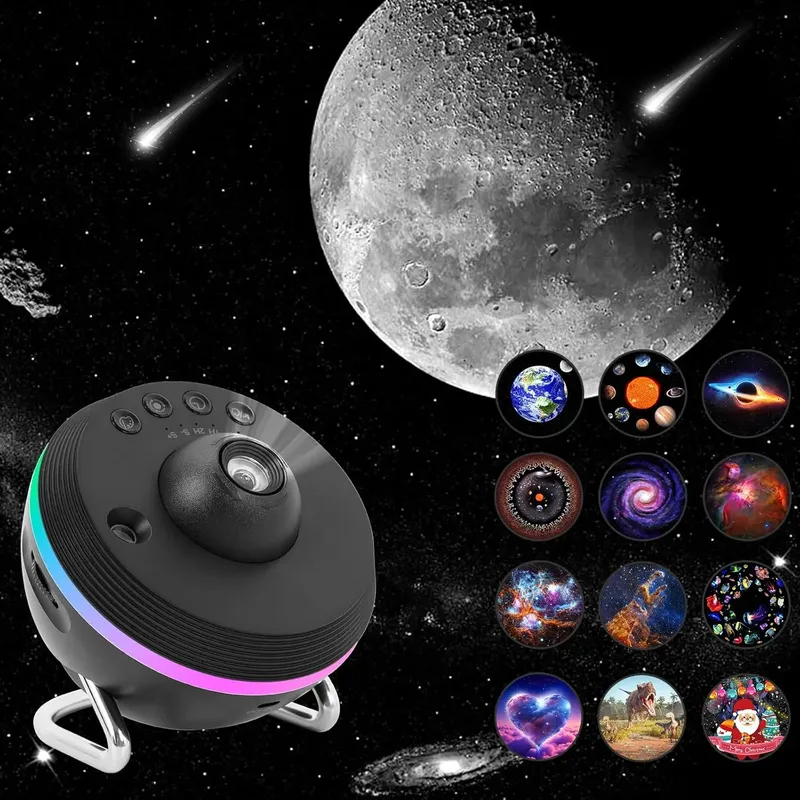 Galaxy Meteor Projektor Nachtlichtlampe 360° °   Rotierender Planetariumsprojektor 4K HD Sternprojektor für Kinder Erwachsene Raumdekoration