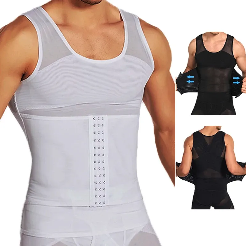 Herren Body Shaper Kompression Weste Bauch Shapewear Bauch Abnehmen Mantel Gynäkomastie Shaper Korsett Taille Trainer Fajas Tops