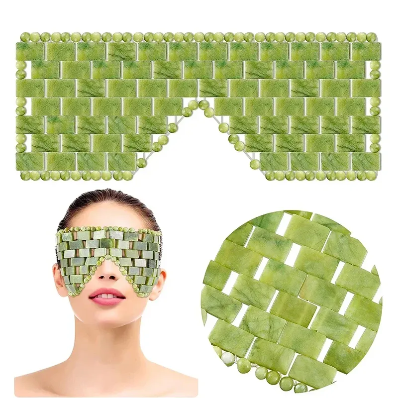 Kühlende Jade-Augenmaske, Massagegerät, natürliche Jade-Augenmaske, Augenauge für Augen, Entspannung, Schlafmassagegerät, Maske, Werkzeuge, Maske, Pflege, Stein, Gesicht, Schlaf