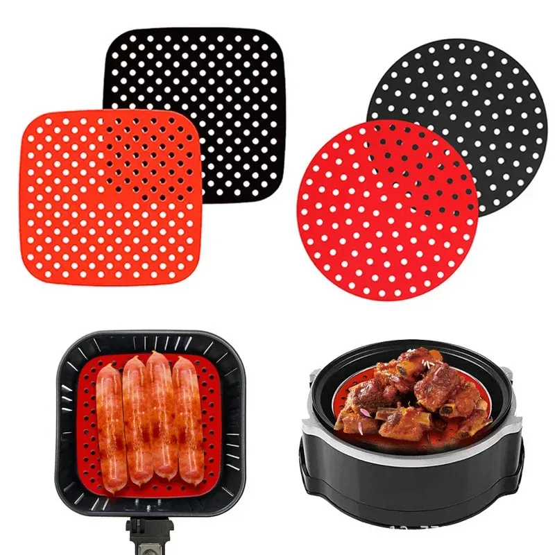 Air Fryer Silikonmatte Küchenzubehör Antihaft-Backmatte Gebäckwerkzeuge Zubehör Backgeschirr Ölmatten