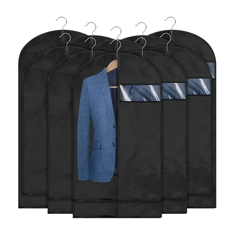 5PCS Staubdicht Kleidung Abdeckungen Wasserdichte Kleidung Staub Abdeckung Mantel Anzug Kleid Schutz Hängen Bekleidungs Taschen Closet Organizer