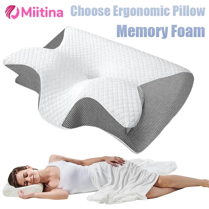 1pc Memory Foam Zervikale Kissen Nackenschutz Langsam Rebound Memory Kissen Schmetterling Geformt Zervikale Hals Schlaf pflege gesunde