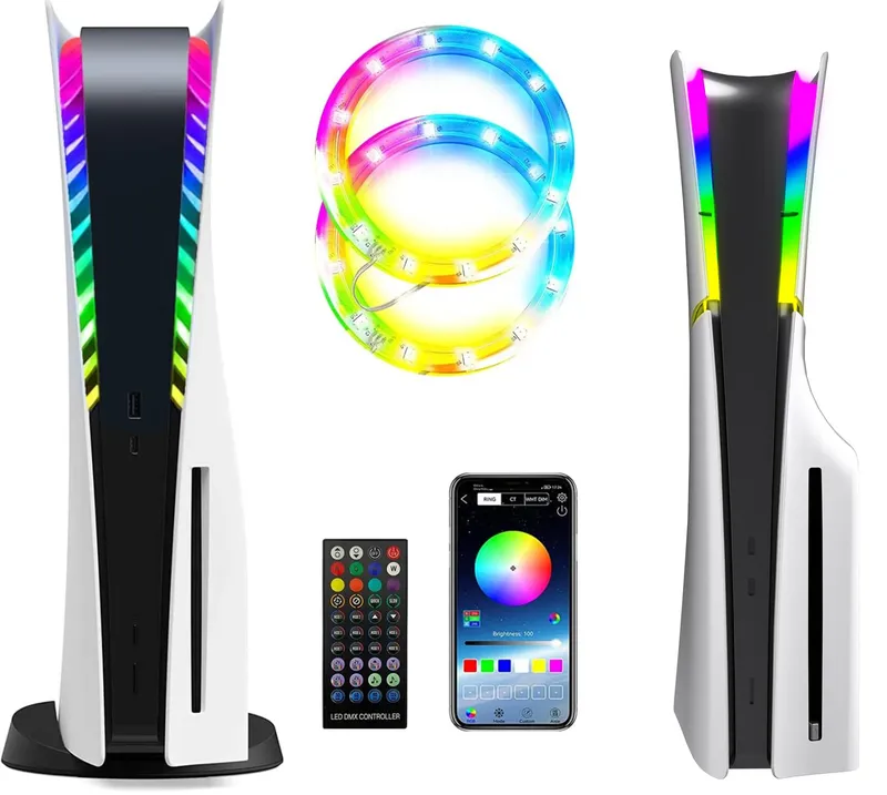 RGB LED Licht Streifen Für PS5 Pro/Slim/Fat Original Konsole 8 Farben 400 + Effekte DIY Dekoration Gaming Atmosphäre lichter Für PS5
